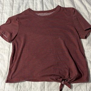 Striped shirt with tie